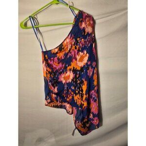 She + Sky‎ Silky New Date Boho Top Coastal Women’s Small One Shoulder Party